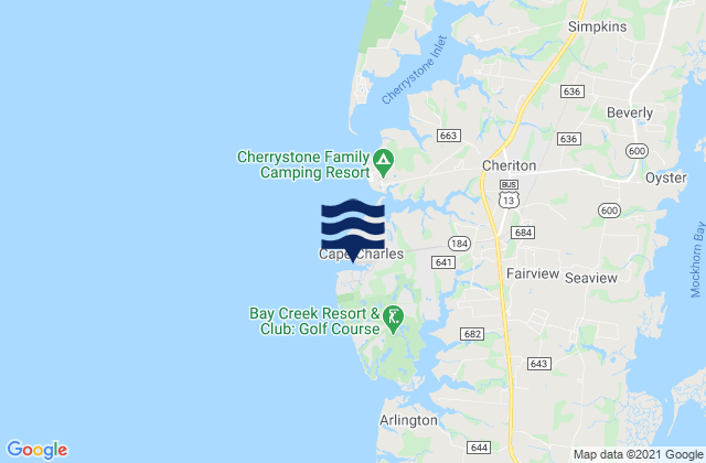 Mapa de mareas Cape Charles Coast Guard Station, United States
