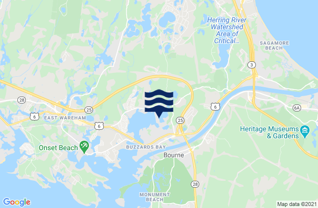 Mapa de mareas Cape Cod Canal Bourne Bridge (Sta 320), United States