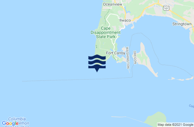 Mapa de mareas Cape Disappointment, United States