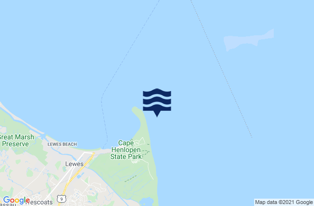 Mapa de mareas Cape Henlopen 0.7 n.mi. ESE of, United States