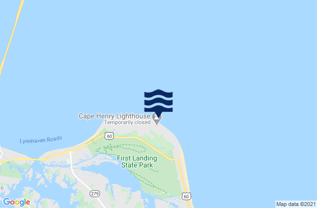 Mapa de mareas Cape Henry, United States