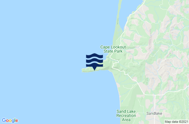 Mapa de mareas Cape Lookout, United States