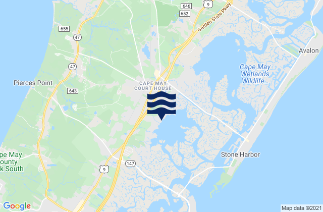 Mapa de mareas Cape May County, United States