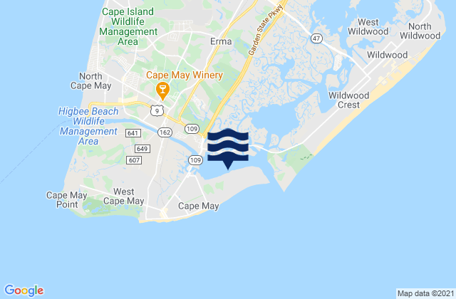 Mapa de mareas Cape May Harbor, United States