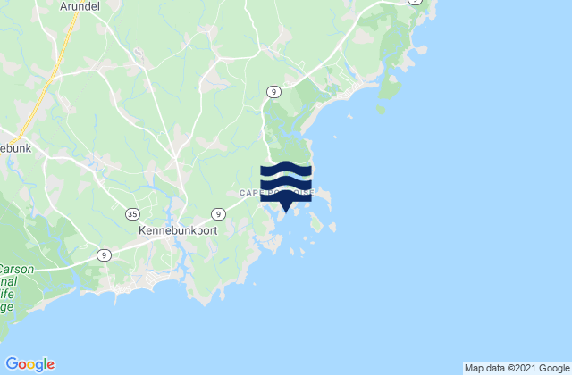 Mapa de mareas Cape Porpoise, United States