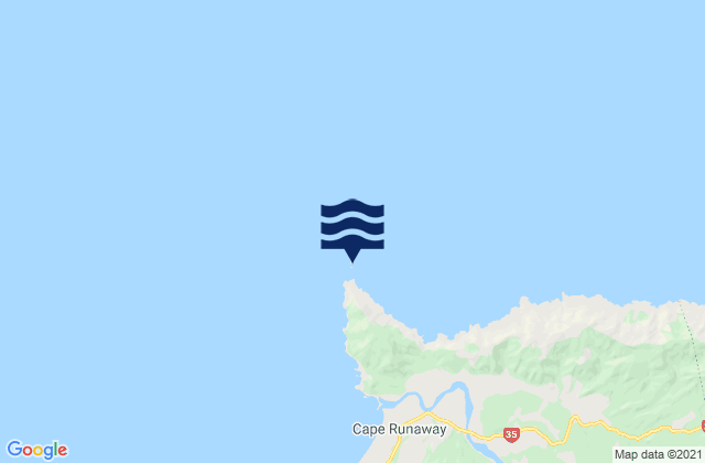 Mapa de mareas Cape Runaway, New Zealand