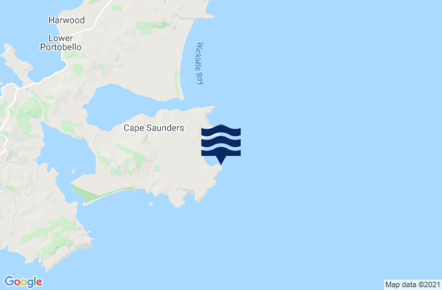 Mapa de mareas Cape Saunders, New Zealand