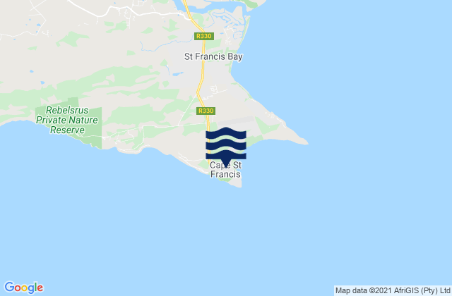 Mapa de mareas Cape St Francis, South Africa
