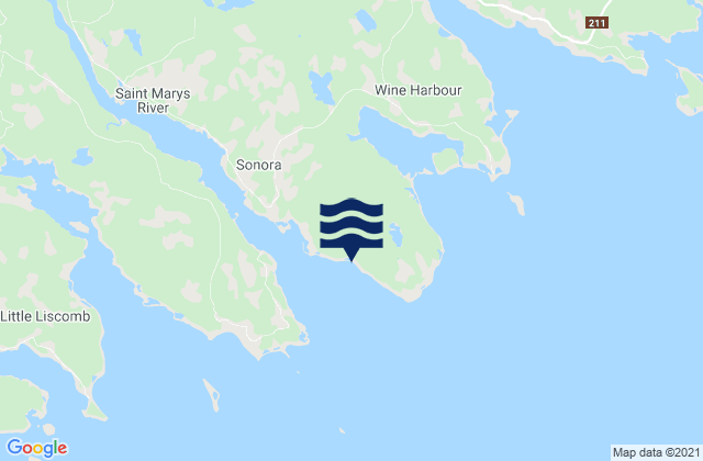 Mapa de mareas Cape St. Marys, Canada