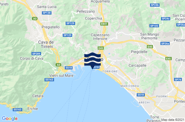 Mapa de mareas Capezzano Inferiore, Italy