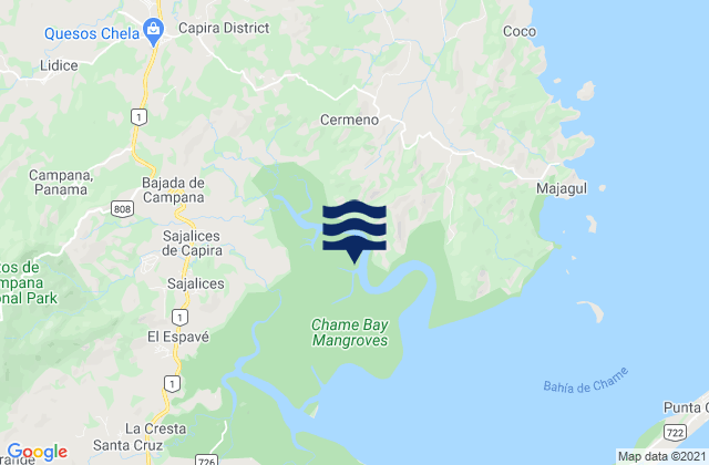 Mapa de mareas Capira, Panama