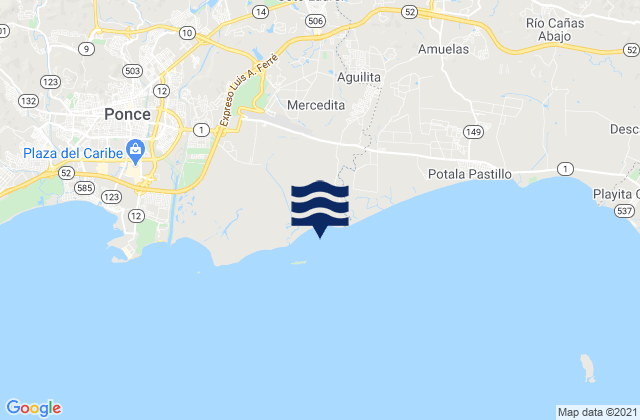 Mapa de mareas Capitanejo Barrio, Puerto Rico