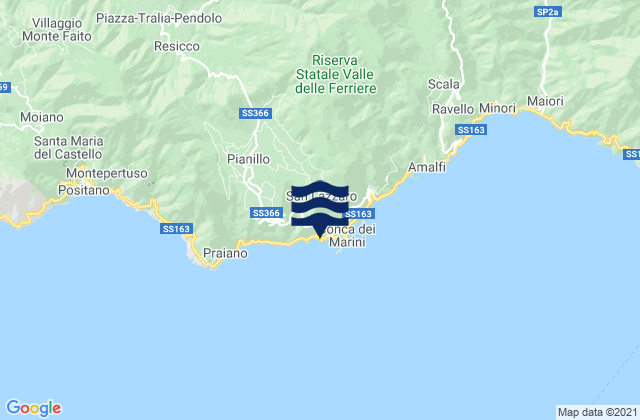 Mapa de mareas Capo Conca, Italy