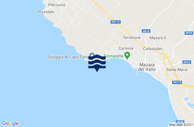 Mapa de mareas Capo Feto, Italy