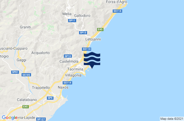 Mapa de mareas Capo Sant'Andrea, Italy