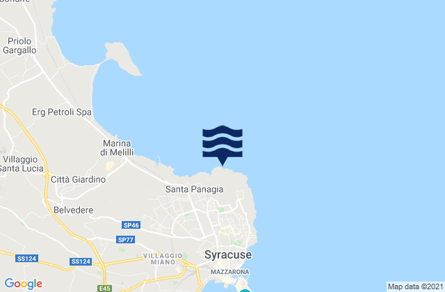 Mapa de mareas Capo Santa Panagia, Italy
