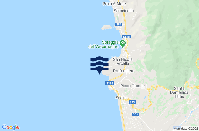Mapa de mareas Capo Scalea, Italy