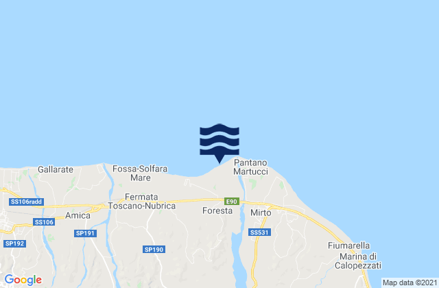 Mapa de mareas Capo Trionto, Italy