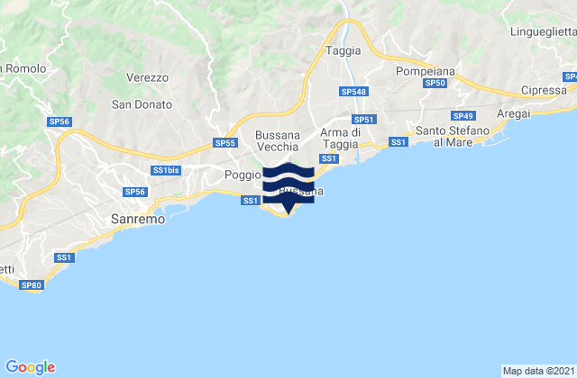 Mapa de mareas Capo Verde, Italy
