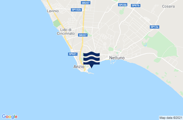 Mapa de mareas Capo d'Anzio, Italy