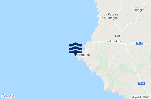 Mapa de mareas Capo dell'Argentiera, Italy