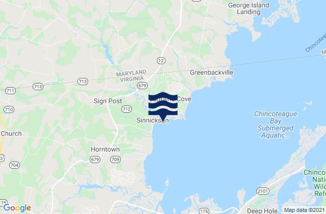 Mapa de mareas Captains Cove, United States