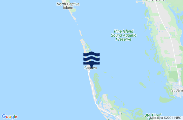 Mapa de mareas Captiva Island Pine Island Sound, United States