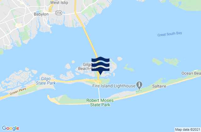 Mapa de mareas Captree Island, United States