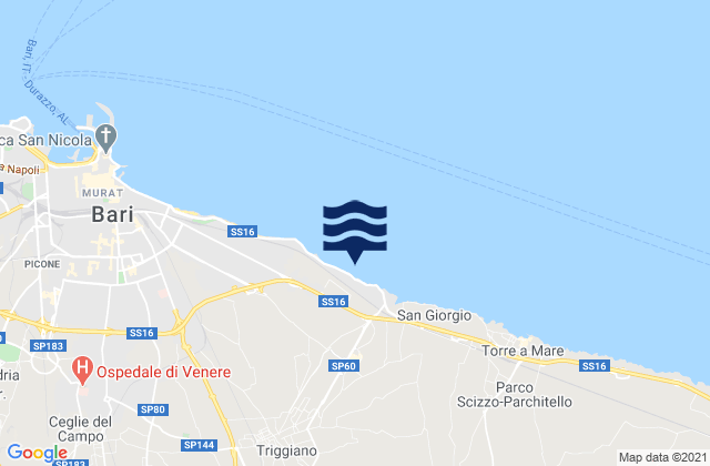Mapa de mareas Capurso, Italy