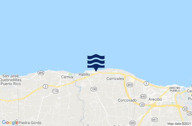 Mapa de mareas Capáez Barrio, Puerto Rico