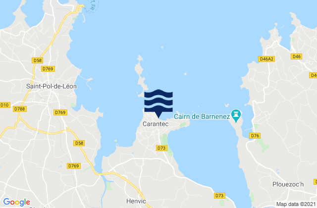 Mapa de mareas Carantec, France