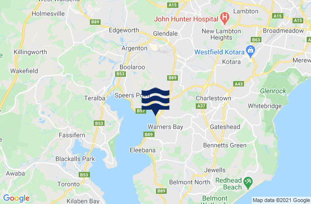 Mapa de mareas Cardiff South, Australia
