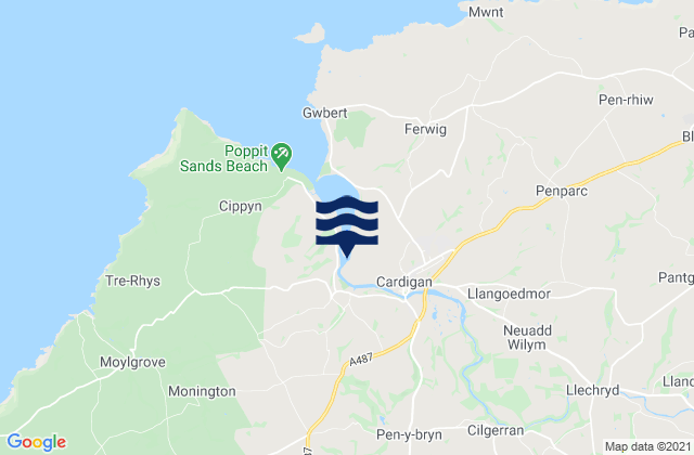 Mapa de mareas Cardigan (Town), United Kingdom