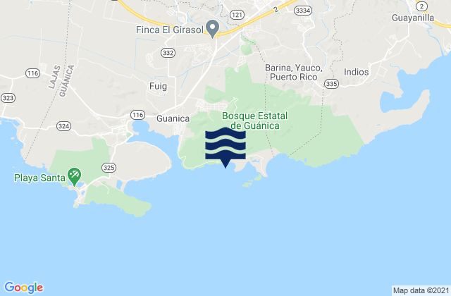 Mapa de mareas Carenero Barrio, Puerto Rico