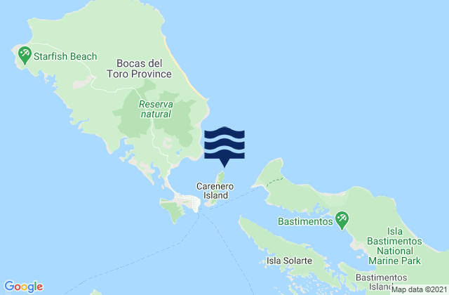 Mapa de mareas Careneros, Panama