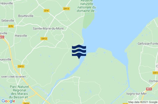 Mapa de mareas Carentan, France