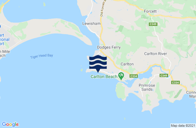 Mapa de mareas Carlton Beach, Australia