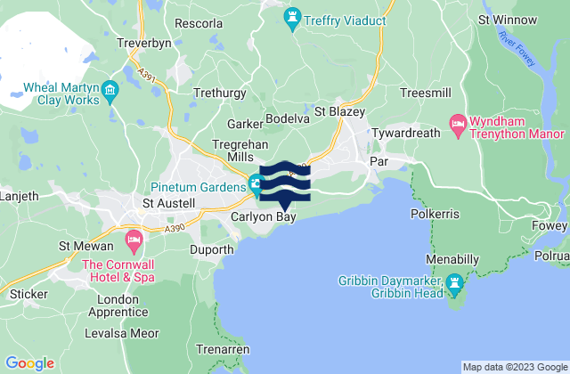 Mapa de mareas Carlyon Bay, United Kingdom