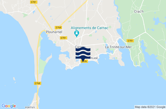 Mapa de mareas Carnac, France