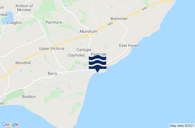 Mapa de mareas Carnoustie, United Kingdom
