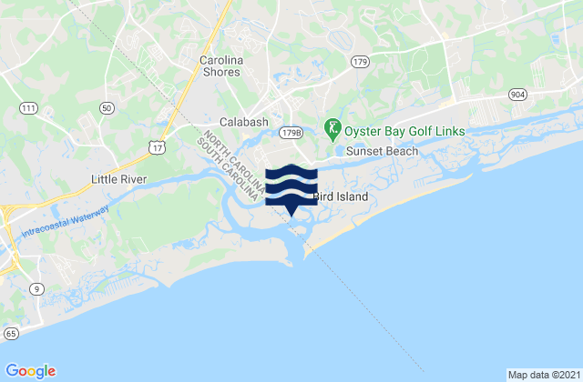 Mapa de mareas Carolina Shores, United States