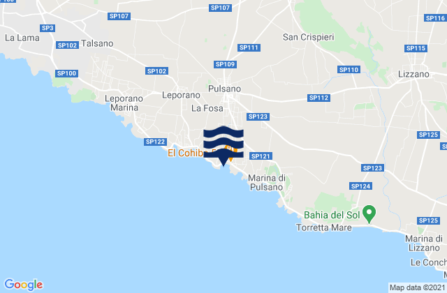 Mapa de mareas Carosino, Italy