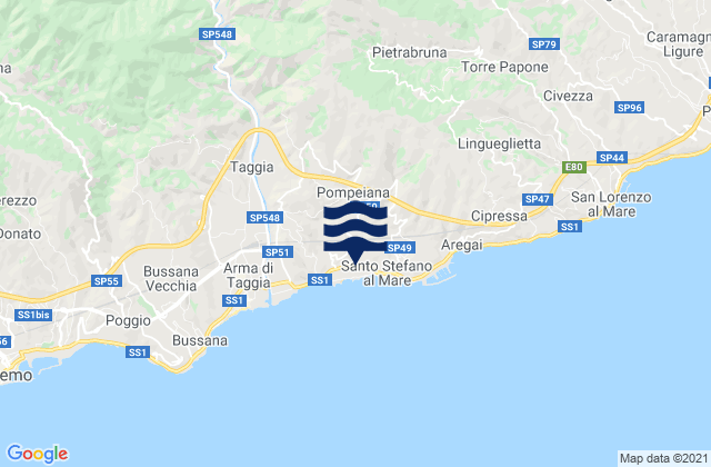 Mapa de mareas Carpasio, Italy