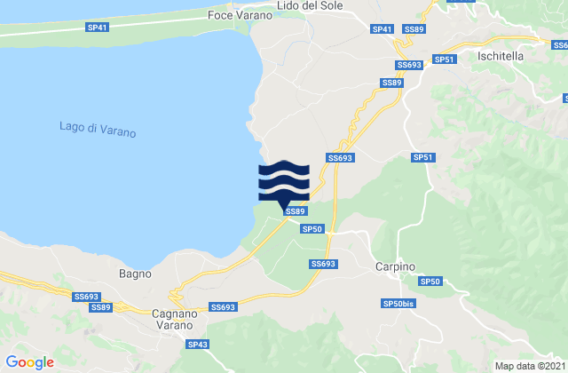 Mapa de mareas Carpino, Italy