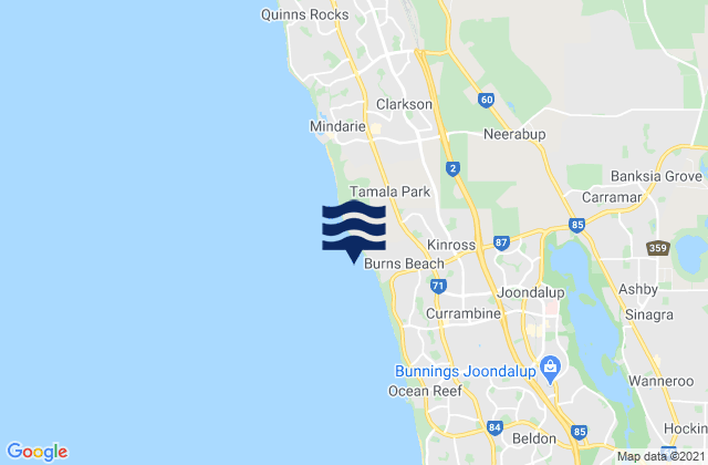 Mapa de mareas Carramar, Australia