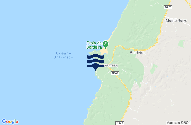 Mapa de mareas Carrapateira, Portugal