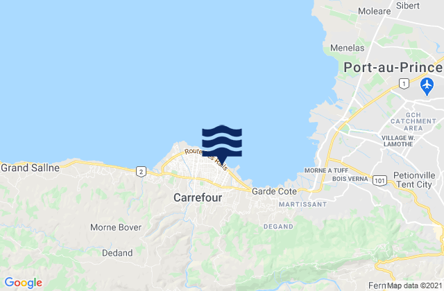 Mapa de mareas Carrefour, Haiti