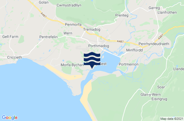 Mapa de mareas Carreg Wen Beach, United Kingdom