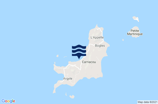 Mapa de mareas Carriacou and Petite Martinique, Grenada