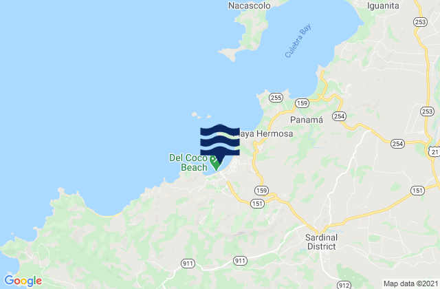Mapa de mareas Carrillo, Costa Rica